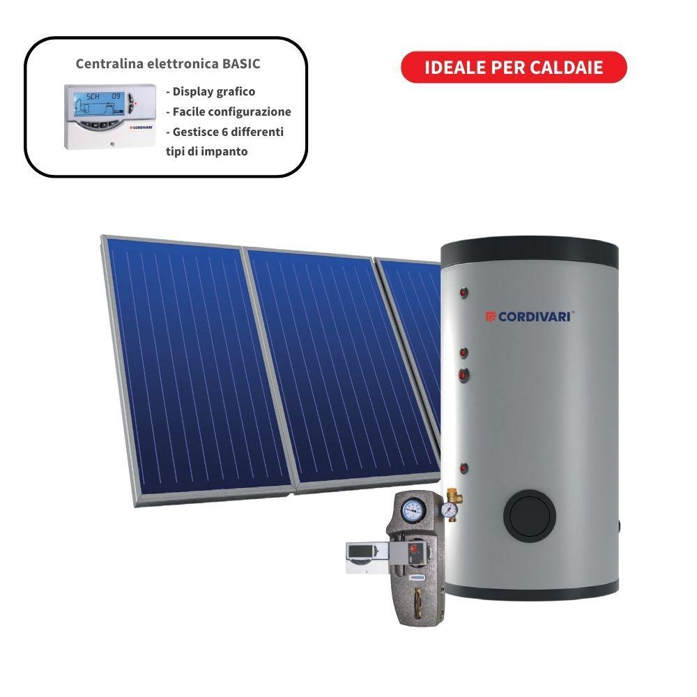 Sistema termico solare a circolazione forzata tetto piano 7,5mq 300 litri Eco Basic B2 Cordivari 3410316618573