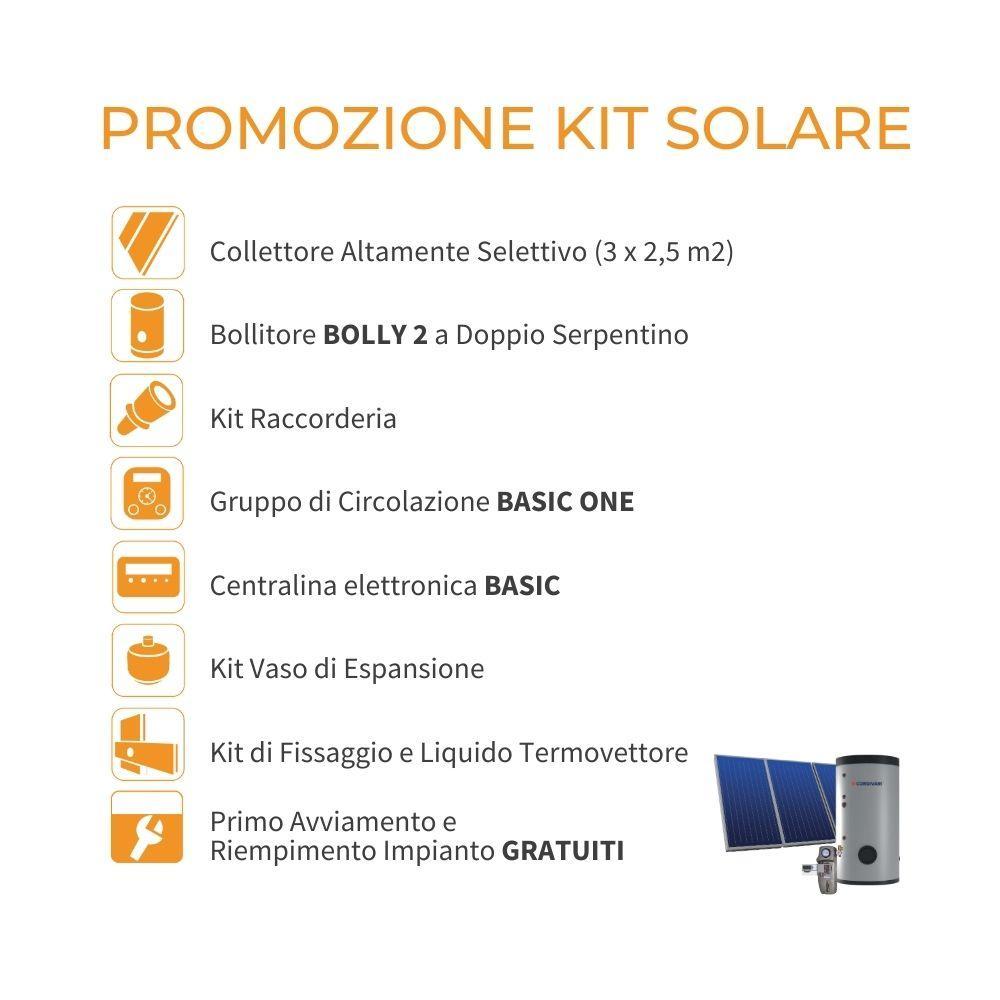 Sistema termico solare a circolazione forzata tetto piano 7,5mq 300 litri Eco Basic B2 Cordivari 3410316618573
