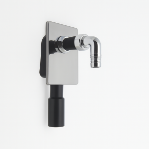 Sifone incasso per lavatrice in pe-hd con tappo ispezione e placca cromata  si1205cr