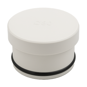 Tappo terminale ø80 per canali fumo a condensazione in pp bianco con guarnizione epdm flue stabile pabsd u1 d80
