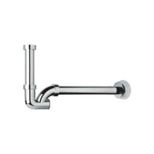 Sifone cromato per lavabo bidet in abs con tubo 1"1/4 e uscita ø 32 mm ispezionabile  si429423