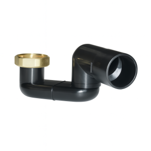Sifone ribassato per vasca uso sanitario in pe-hd con uscita orientabile e dado ottone  si004092