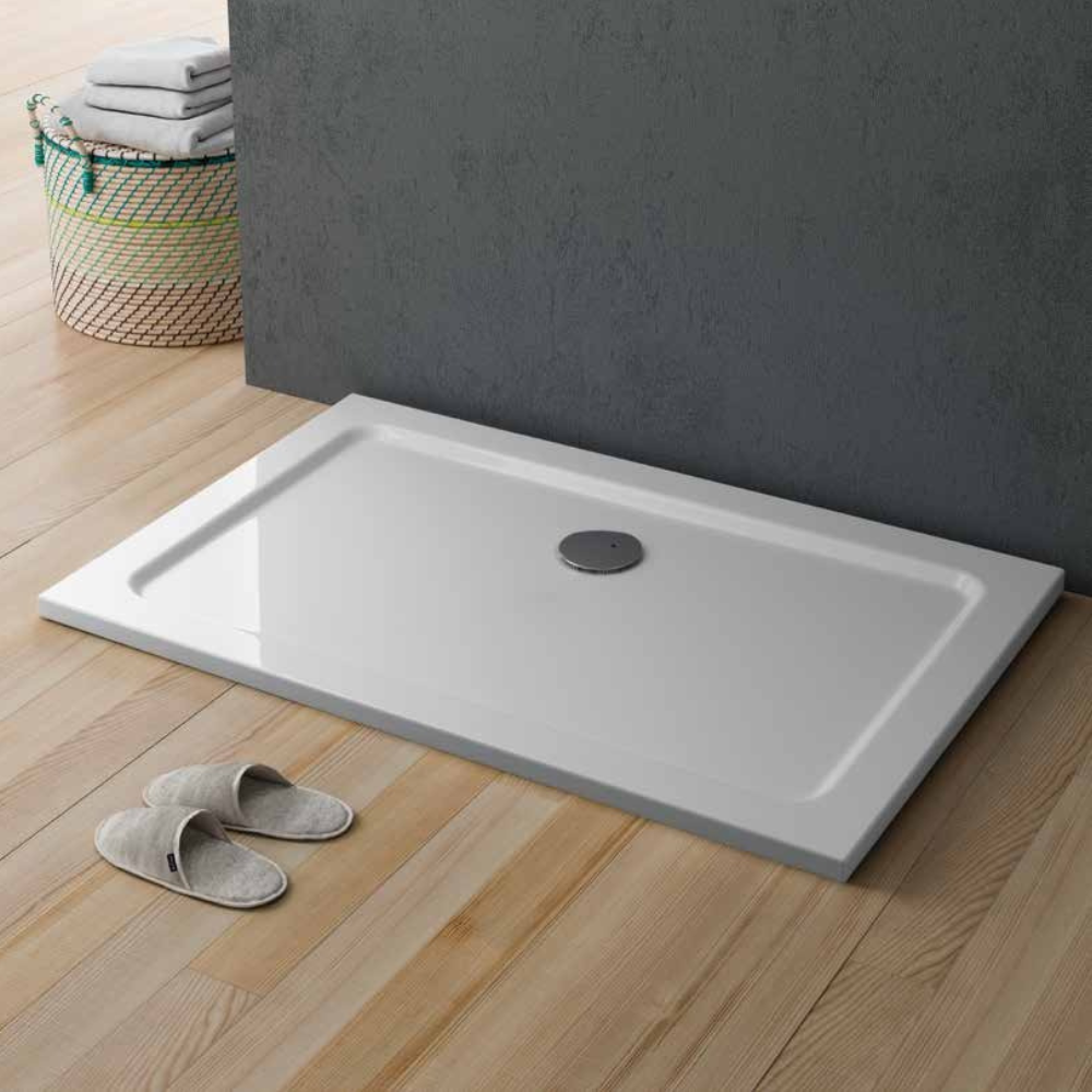 Piatto doccia QUICKR 800x800 quadrato bianco effetto pietra Glass 1989 GDT033000