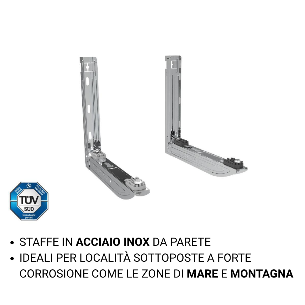 Staffe a mensola in acciaio inox AISI 316 per condizionatori esterni Tecnosystemi 11100008A