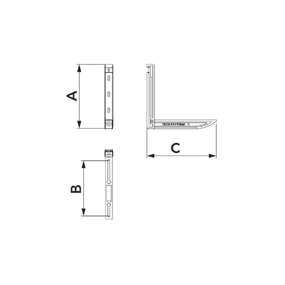 Staffe a mensola in acciaio inox AISI 316 per condizionatori esterni Tecnosystemi 11100008A
