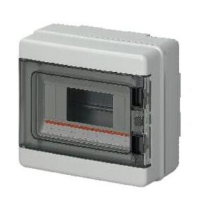 Centralino parete 8 moduli ip65 portello trasparente colore grigio  ec62008