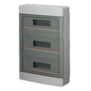 Quadro elettrico da parete per ambienti interni norma en 60670-24 ip40 54 moduli 3 file tecnopolimero grigio  ec60054
