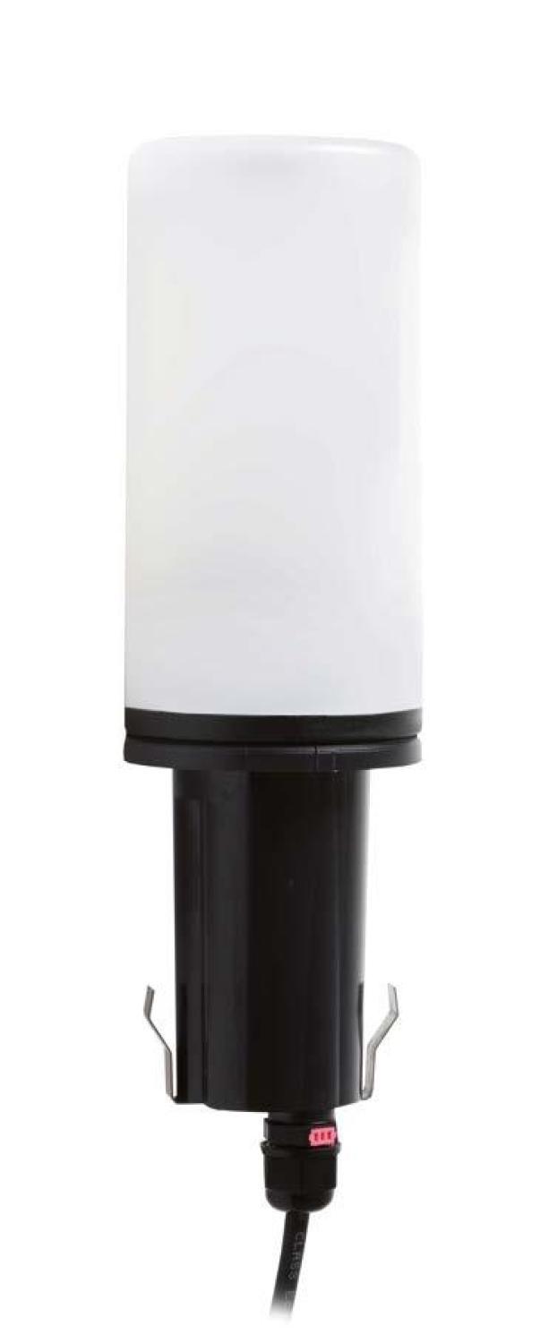 testa palo LED nero per illuminazione esterna Mareco Luce montaggio su palo