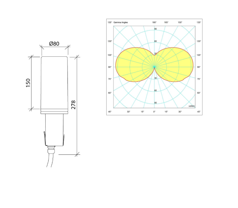 soluzione di illuminazione giardino con testa palo LED Mareco Luce