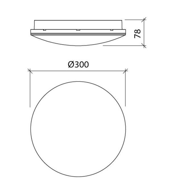 plafoniera led rotonda 300 mm bianca mareco aldebaran 400-0723182b
