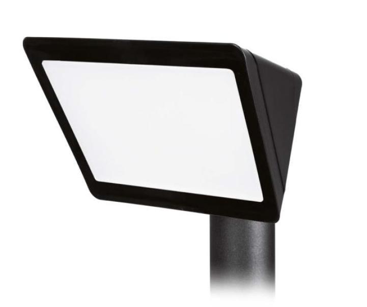 Lampione LED Mareco per palo da esterno colore nero Lampione da esterno LED Mareco installato su palo per illuminazione