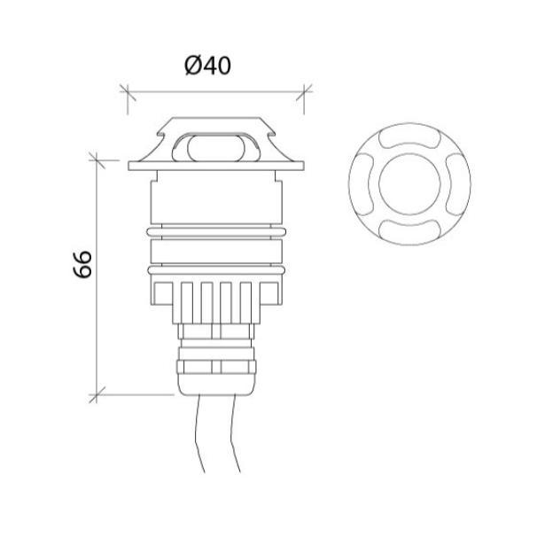 Faretto da incasso calpestabile in acciaio inox Mareco Lira 40 Palpebra u00d840 mm IP67