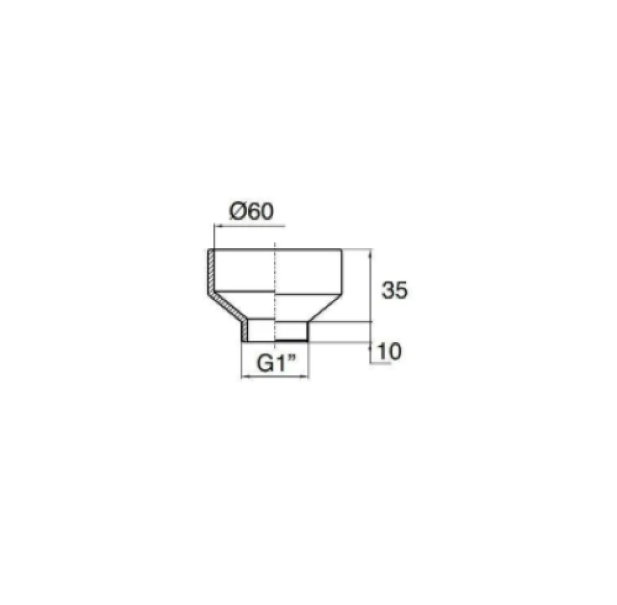 Bicchiere diramazione cromato diametro 60 mm con attacco 1 pollice per orinatoio IDRAL