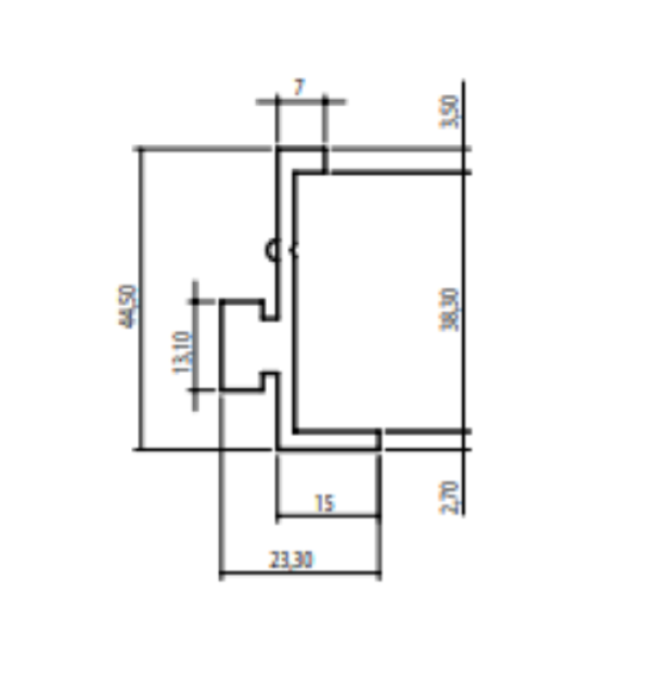 giunzione alluminio 200 mm profilo PRT2947 PRL2580