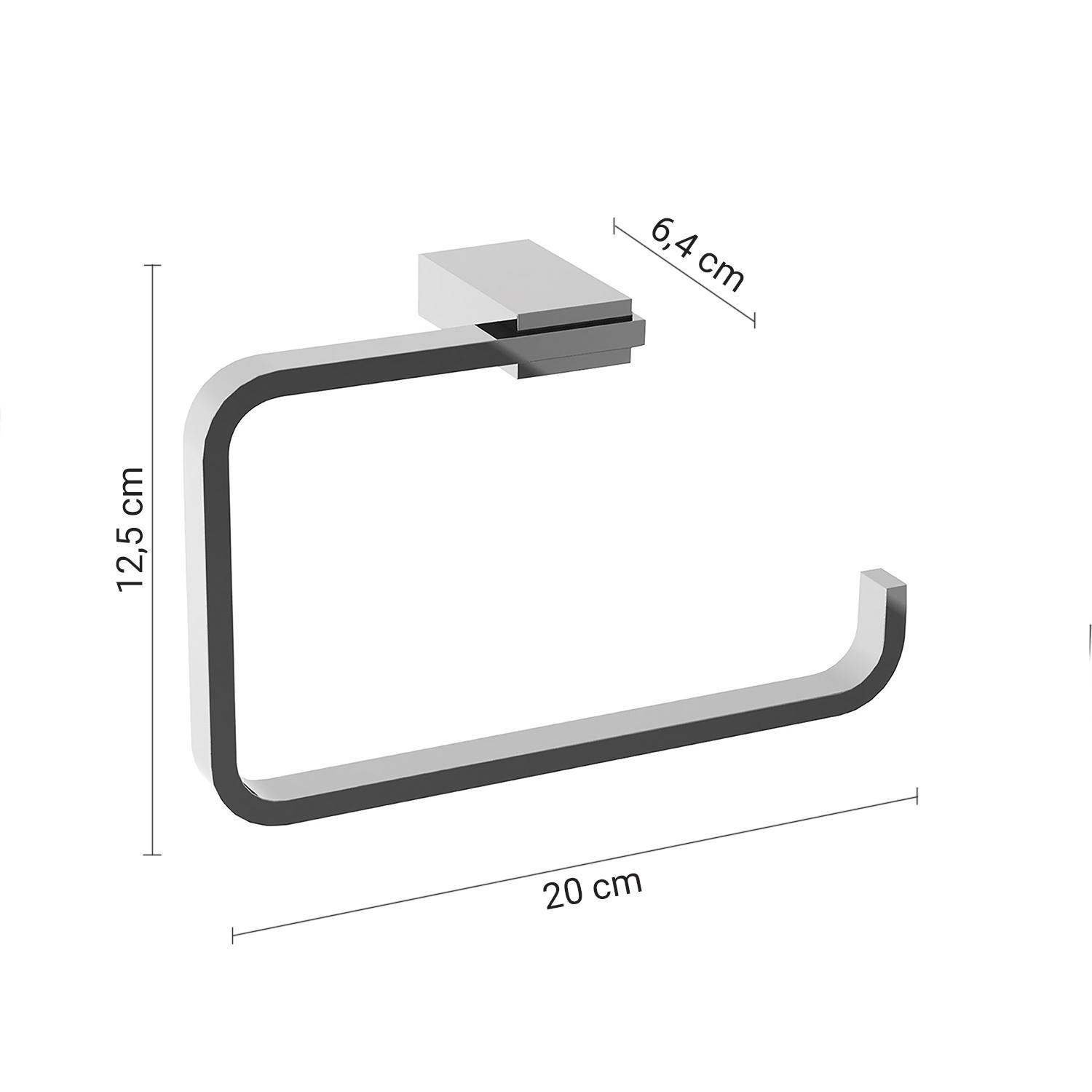 porta rotolo da parete GEDY cromato con misure 20x12,5x6,4 cm
