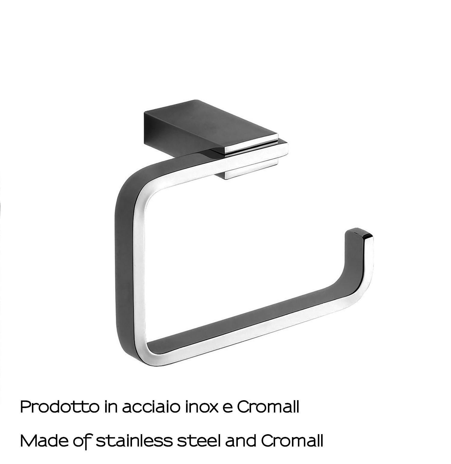 dettaglio porta rotolo cromato acciaio inox GEDY con finitura lucida