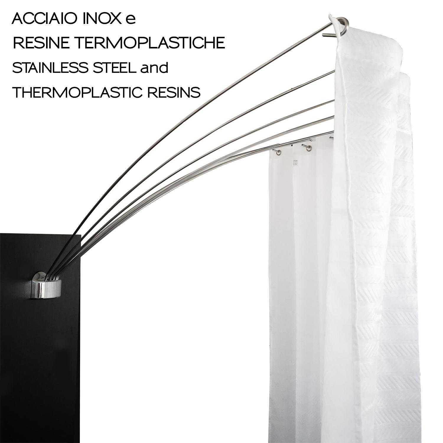 dettaglio materiali pieghella GEDY doccia acciaio inox resine termoplastiche
