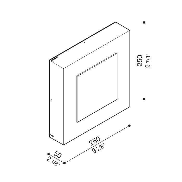 schema tecnico dimensioni plafoniera led lombardo 25x25x5 cm disegno tecnico plafoniera led lombardo misure 25x25x5 centimetri