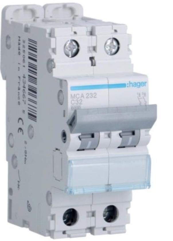 Interruttore magnetotermico Hager MCA232 32 ampere curva C