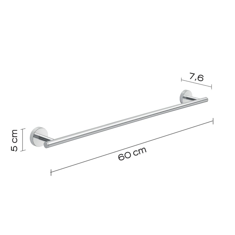 vista dimensioni portasalviette da muro cromato 60 cm bagno GEDY