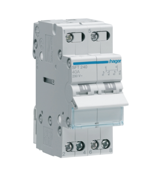 Commutatore Hager SFT240 40 ampere 2 poli selettore 1-0-2