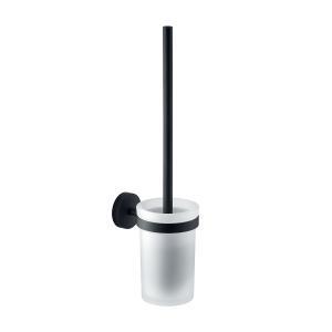 Scopino wc muro acciaio vetro satinato nero matt  eros 000023331400203