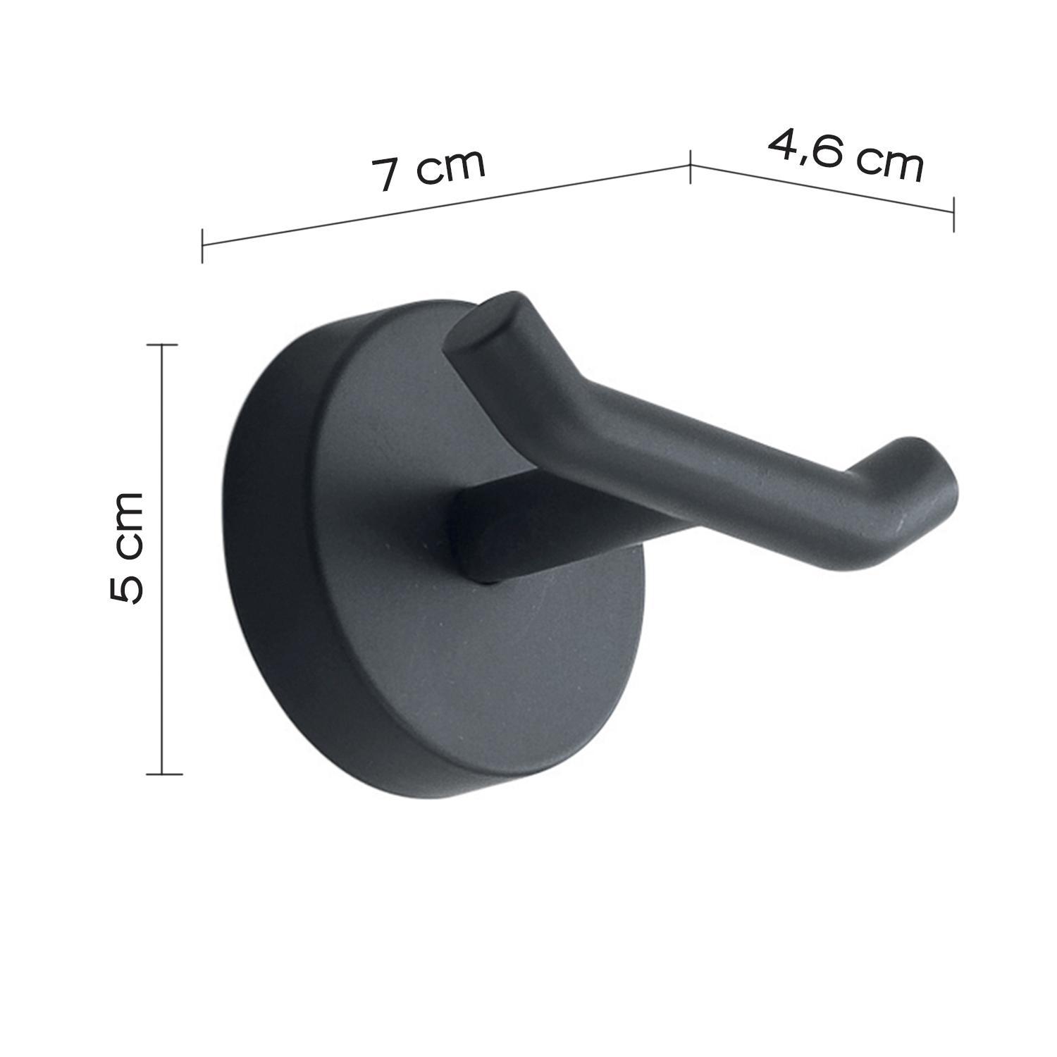 Appendiabiti nero matt dimensioni 7 centimetri larghezza 5 centimetri altezza