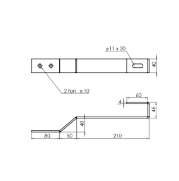 staffa inox 210x80x50 mm tegola piana PRT STF0002
