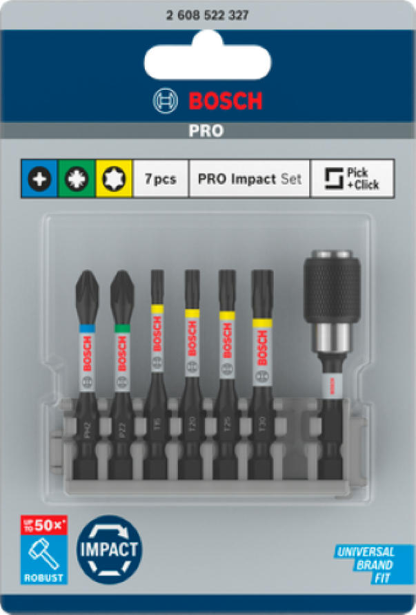 Set PRO Impact 8 pz portabit Quick Change Pick and Click Bosch 2608522327