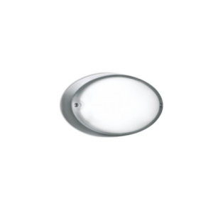 Plafoniera da parete, soffitto o palo per esterni grigio ral 9006 attacco e27 vetro acidato ip44 60w max  lb8212g