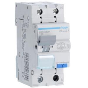 Interruttore automatico magnetotermico differenziale 1p+n 20a 30ma curva c 6ka tipo ac  adc920h