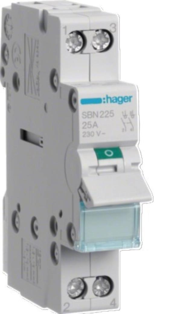 Interruttore sezionatore Hager 2 poli 25 ampere SBN225