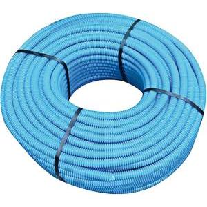 Tubo corrugato isolante azzurro ø25 mm con tirafilo rotolo da 50 metri pvc autoestinguente  50-tf01025at050