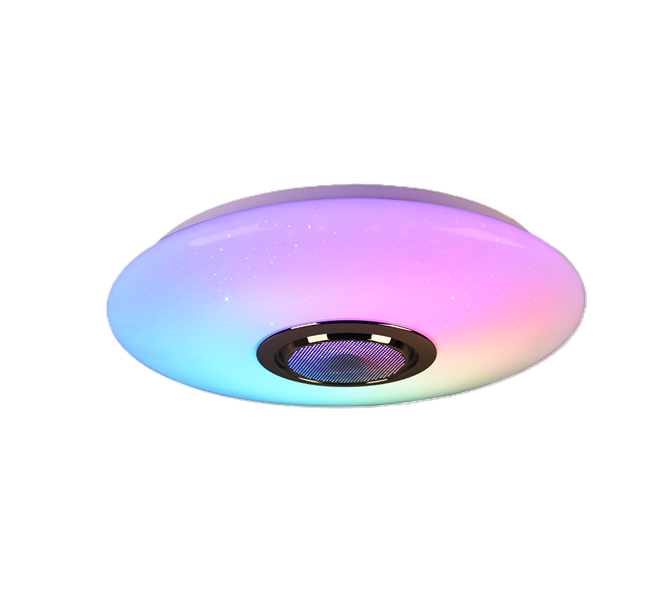 Plafoniera soffitto parete LED 15,5W altoparlante Bluetooth Dynamic Light RGBW IP20 Trio Lighting Musica R69031101
