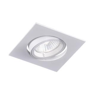 Faretto led 1x50w incasso soffitto gu10 quadrato orientabile bianco metallo 95x95mm foro 82mm ip20  205981-b