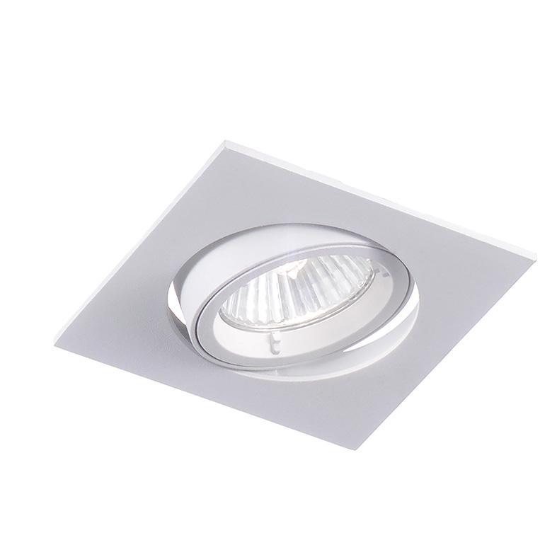 Faretto LED 1x50W GU10 incasso soffitto quadrato orientabile bianco Rossini 205981-B