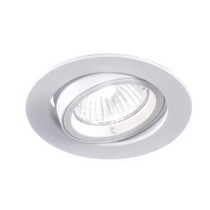 Faretto led 1x50w incasso soffitto gu10 rotondo orientabile bianco metallo ø95mm foro 82mm ip20  205984-b