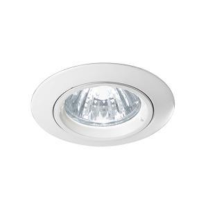 Faretto led 1x50w incasso soffitto gu10 rotondo fisso bianco metallo ø83mm foro 68mm ip20  5128-b