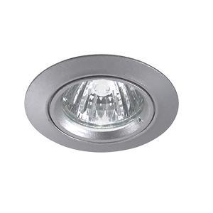 Faretto led 1x50w incasso soffitto gu10 rotondo fisso grigio metallo ø83mm foro 68mm ip20  5128-gr