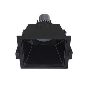 Faretto led 1x13w incasso soffitto gu10 quadrato nero alluminio 90x55mm foro 82mm ip20  vir001nn
