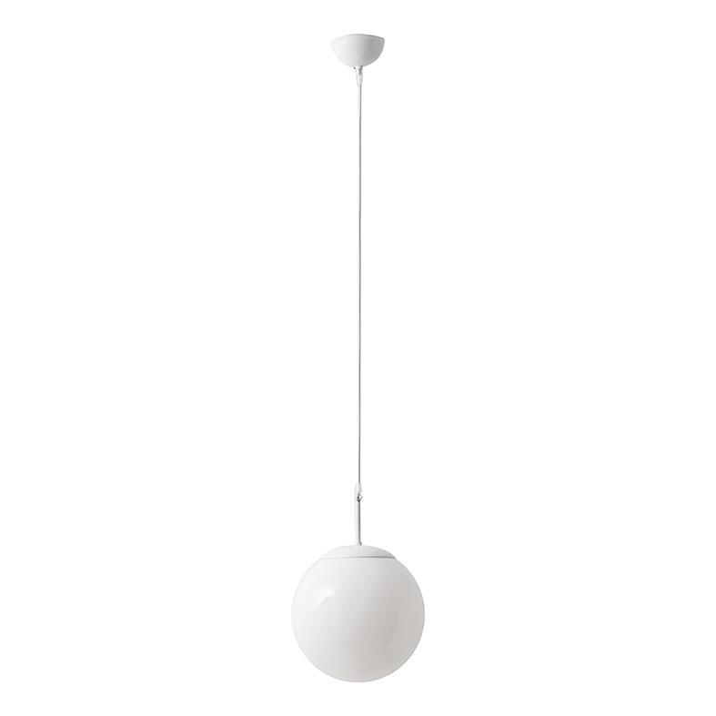 Lampada sospensione 1x75W vetro soffiato bianco Rossini RUN001B