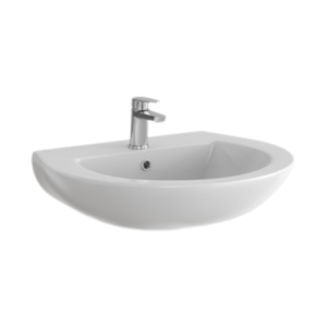 Lavabo 65 cm bagno ceramica bianca con foro rubinetto e troppo pieno  normus neo 8228l003-0001