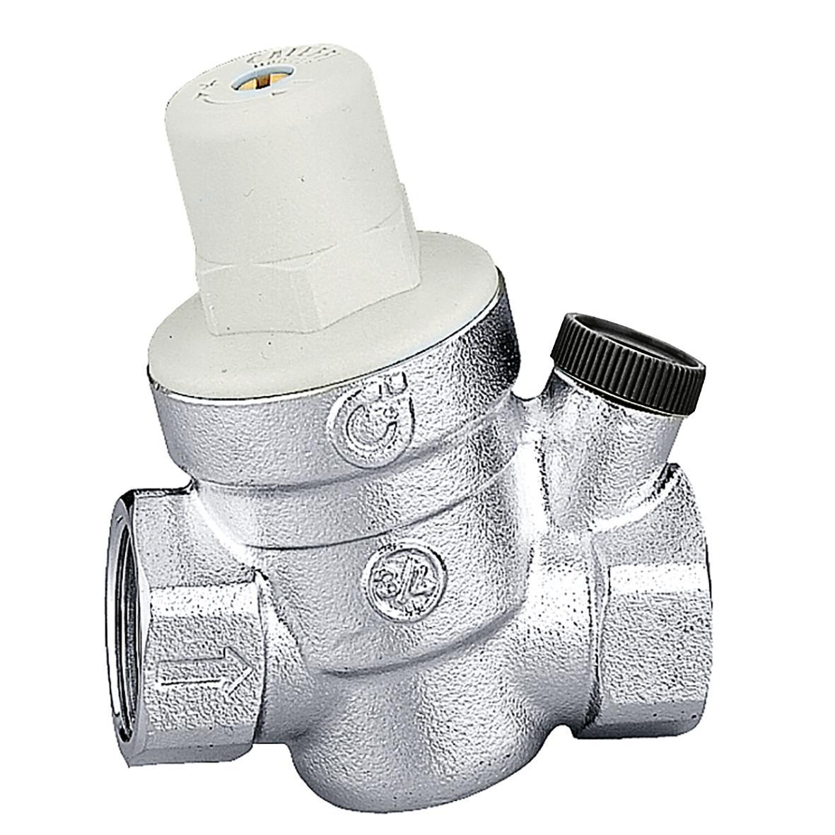 Riduttore pressione inclinato 3/4 pollice ottone nichelato Caleffi 533451