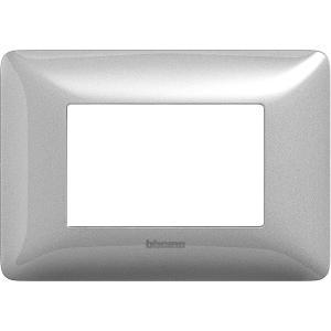 Placca 3 moduli colore silver tecnopolimero serie civile matix  am4803msl