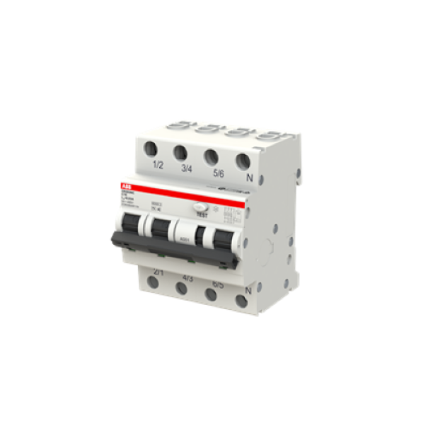 interruttore differenziale magnetotermico abb 3p n 16a 30ma vista destra protezione circuiti elettrici