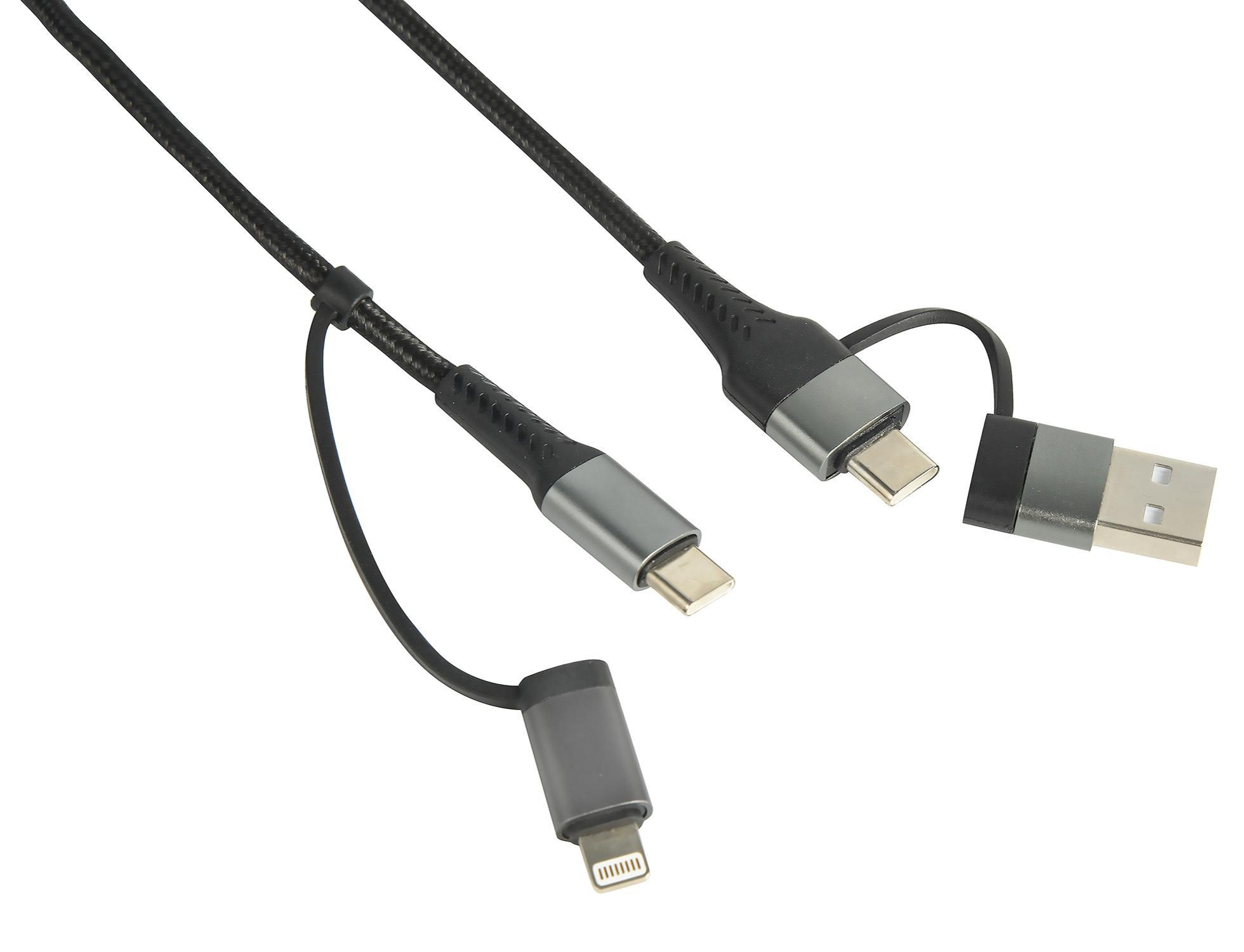 Cavo USB Electraline 500322 4 in 1 nero