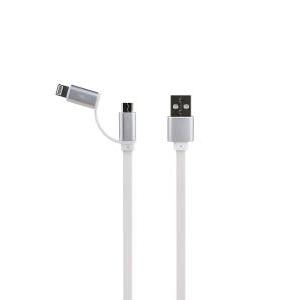 Cavo alimentazione 1 m micro usb con adattatore iphone 5/6 bianco  500332
