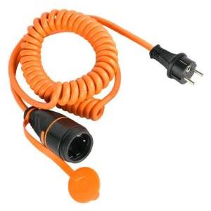 Prolunga elettrica a spirale 5 m con presa schuko electralock ip44 cavo h07bq-f 3g1.5 mm²  01745