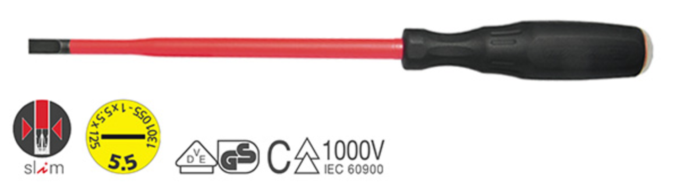 giravite isolato lama piatta slim intercable tools 0 5x3x100 per uso elettrico