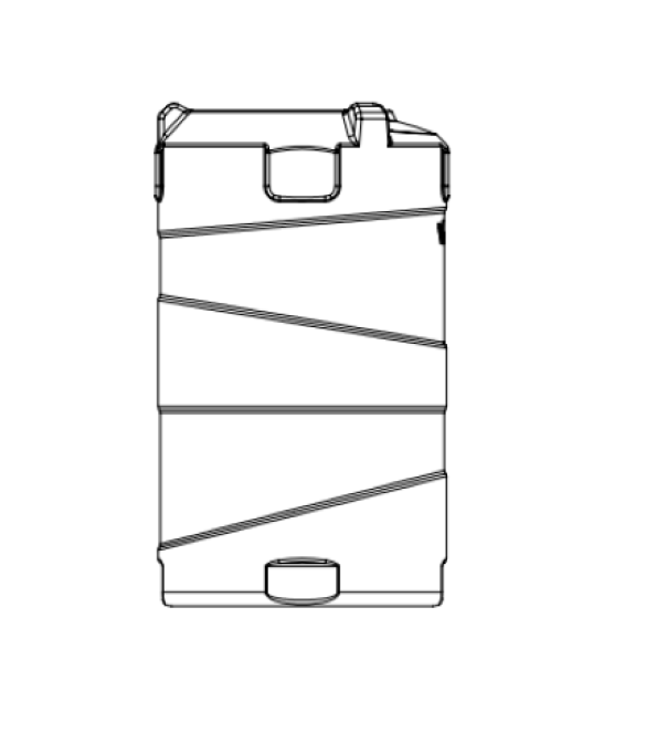 disegno tecnico serbatoio verticale polietilene Rototec 300 litri